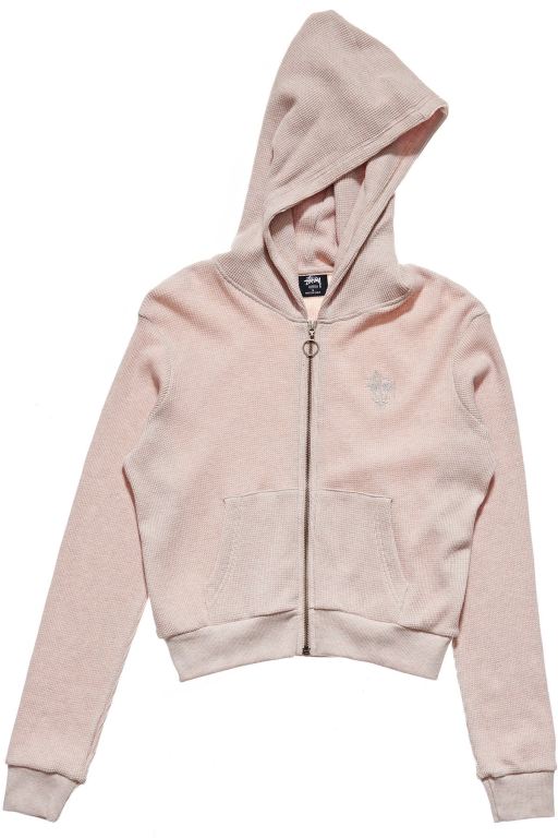 Stussy Womens Owens Waffle Hoodie White - RFJHO0789